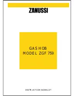 Zanussi ZGF 759 Instruction Booklet preview