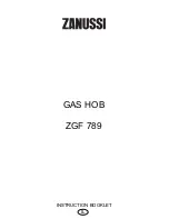 Preview for 1 page of Zanussi ZGF 789 Instruction Booklet