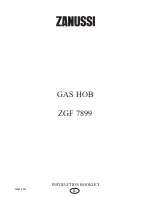 Preview for 1 page of Zanussi ZGF 7899 Instruction Booklet