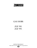 Zanussi ZGF 991 Instruction Booklet preview