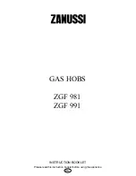 Предварительный просмотр 1 страницы Zanussi ZGF 991 Instruction Booklet