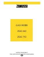 Zanussi ZGG 752 Instruction Booklet preview