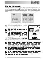 Предварительный просмотр 10 страницы Zanussi ZGS 782 ICT Instruction Booklet