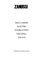 Предварительный просмотр 1 страницы Zanussi ZHF 470 Instruction Booklet