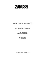 Предварительный просмотр 1 страницы Zanussi ZHF865 Instruction Booklet