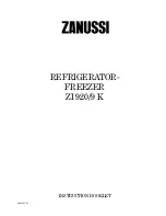 Предварительный просмотр 1 страницы Zanussi ZI 920/9 K Instruction Booklet