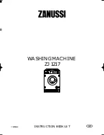 Предварительный просмотр 1 страницы Zanussi ZJ 1217 Instruction Booklet