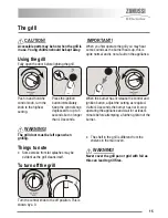 Preview for 15 page of Zanussi ZKG6040WFN User Manual