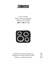 Preview for 1 page of Zanussi ZKT 663 LX Installation And Operating Instructions Manual