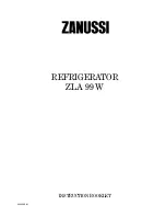 Zanussi ZLA 99 W Instruction Booklet preview
