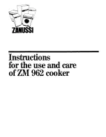 Zanussi ZM 962 Use And Care Manual preview