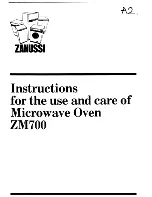 Предварительный просмотр 1 страницы Zanussi ZM700 Instructions For Use And Care Manual