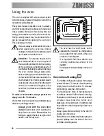 Предварительный просмотр 10 страницы Zanussi ZOB 150 User Information