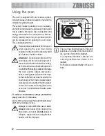 Предварительный просмотр 12 страницы Zanussi ZOB 181 User Information