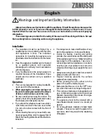 Предварительный просмотр 4 страницы Zanussi ZOB 461 User Manual