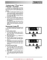 Предварительный просмотр 12 страницы Zanussi ZOB 461 User Manual