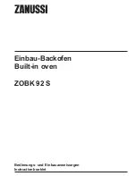 Предварительный просмотр 1 страницы Zanussi ZOB 985 Instruction Booklet