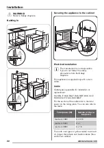 Предварительный просмотр 22 страницы Zanussi ZOB65802XX User Manual