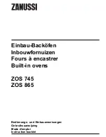 Zanussi ZOS 865 Instruction Booklet предпросмотр