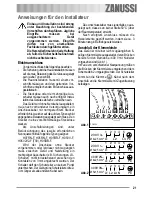 Предварительный просмотр 21 страницы Zanussi ZOU 133 User Manual