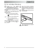 Preview for 8 page of Zanussi ZOU 482 User Manual