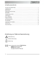 Предварительный просмотр 2 страницы Zanussi ZOU 592 User Manual