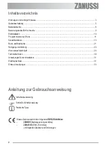 Предварительный просмотр 2 страницы Zanussi ZOU 594 User Manual