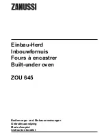 Zanussi ZOU 645 Instruction Booklet preview