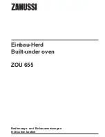 Zanussi ZOU 655 Instruction Booklet preview