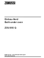 Предварительный просмотр 1 страницы Zanussi ZOU 893 Q Instruction Booklet