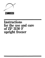 Zanussi ZP 3130 F Instructions For The Use And Care preview