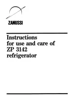 Zanussi ZP 3142 Instructions For Use And Care Manual preview