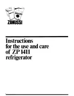 Preview for 1 page of Zanussi ZP1411 Instructions For The Use And Care