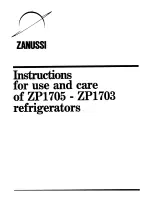 Предварительный просмотр 1 страницы Zanussi ZP1705 - ZP1703 Instructions For Use And Care Manual