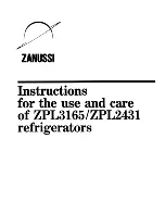 Zanussi ZPL2431 Instructions For The Use And Care preview