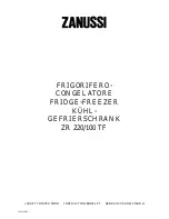 Zanussi ZR 100 TF Instruction Booklet preview