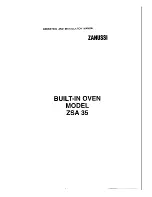 Preview for 1 page of Zanussi ZSA 35 Operating And Installation Manual