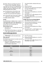 Предварительный просмотр 61 страницы Zanussi ZSG25249 User Manual