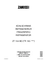 Zanussi ZT 154 BO Instruction Book preview