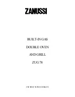 Предварительный просмотр 1 страницы Zanussi ZUG 78 Instruction Booklet