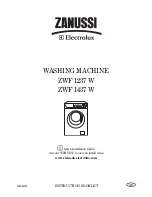 Предварительный просмотр 1 страницы Zanussi ZWF 1237 W Instruction Booklet