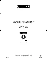 Предварительный просмотр 1 страницы Zanussi ZWM 150 Instruction Booklet