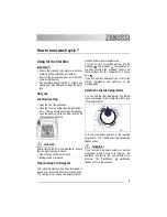 Preview for 9 page of Zanussi ZWP 580 User Manual