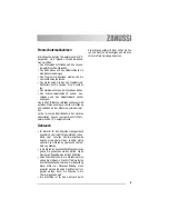 Предварительный просмотр 5 страницы Zanussi ZWT 3202 User Manual