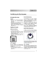 Предварительный просмотр 9 страницы Zanussi ZWT 3202 User Manual