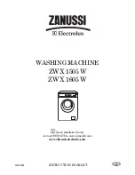 Предварительный просмотр 1 страницы Zanussi ZWX 1505 W Instruction Booklet