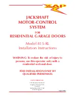 Zap JACKSHAFT MOTOR-CONTROL SYSTEM 815-RL Installation Instructions Manual preview