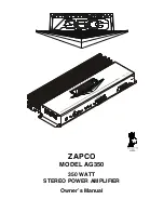 zapco AG350 Owner'S Manual предпросмотр