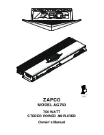 zapco AG750 Owner'S Manual предпросмотр