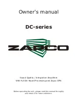 Preview for 1 page of zapco DC-352 Owner'S Manual